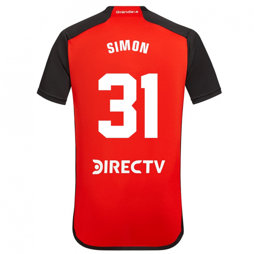 Men Football Santiago Simón #31 Red Black White Away Jersey 2024/25 T-Shirt Uk