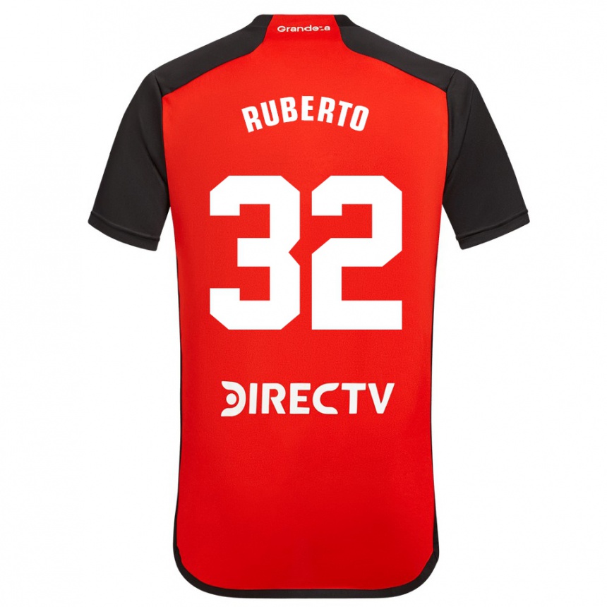 Men Football Agustín Ruberto #32 Red Black White Away Jersey 2024/25 T-Shirt Uk