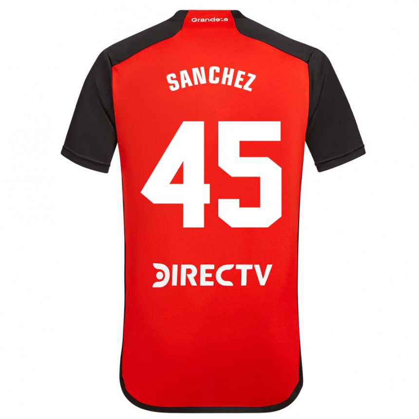 Men Football Sebastián Sánchez #45 Red Black White Away Jersey 2024/25 T-Shirt Uk