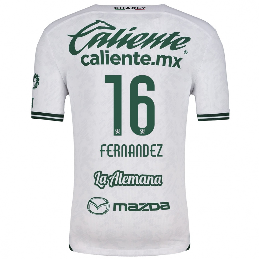 Men Football Omar Fernández #16 White Green Away Jersey 2024/25 T-Shirt Uk