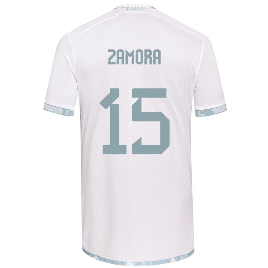 Men Football Daniela Zamora #15 White Grey Away Jersey 2024/25 T-Shirt Uk