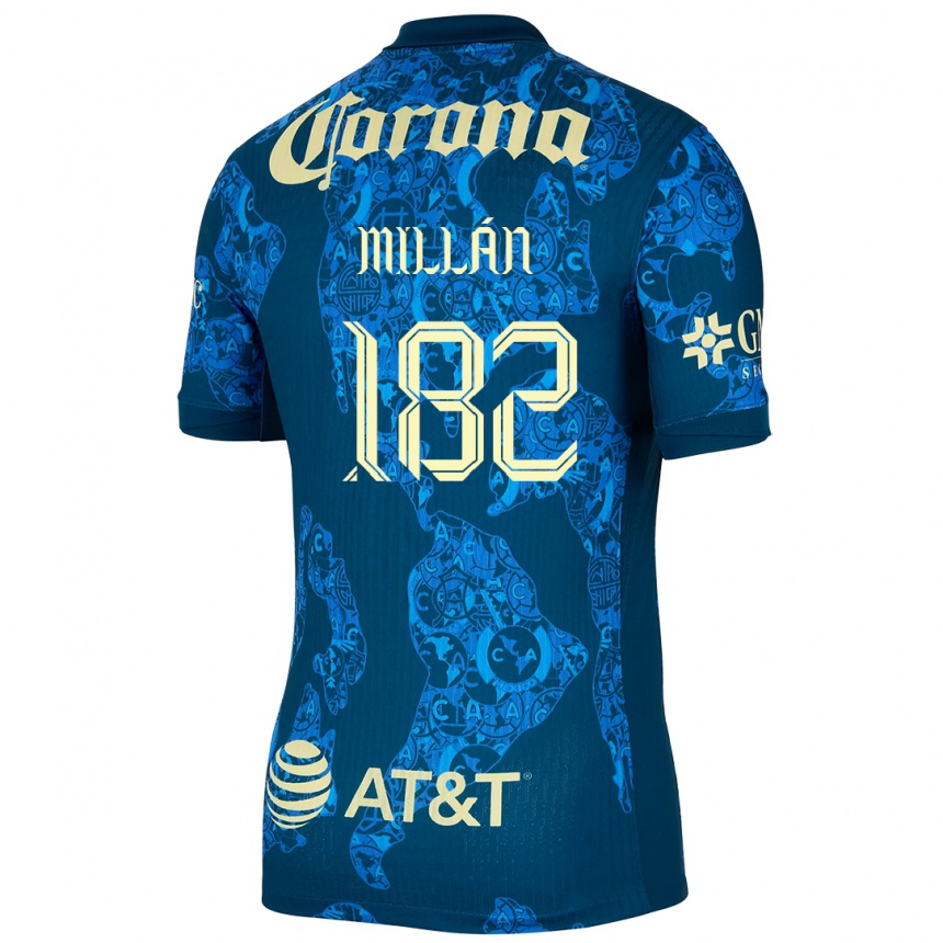 Men Football Daniel Millán #182 Blue Yellow Away Jersey 2024/25 T-Shirt Uk