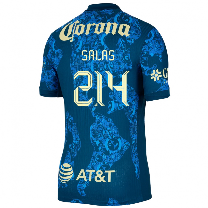 Men Football Patricio Salas #214 Blue Yellow Away Jersey 2024/25 T-Shirt Uk