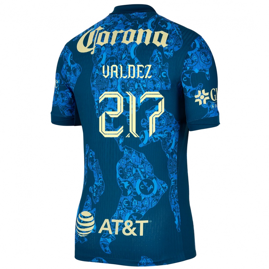 Men Football Víctor Valdez #217 Blue Yellow Away Jersey 2024/25 T-Shirt Uk