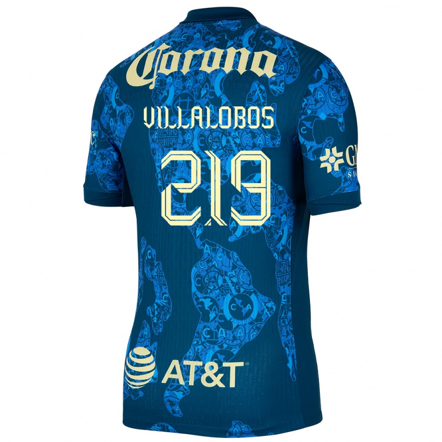 Men Football Patricio Villalobos #219 Blue Yellow Away Jersey 2024/25 T-Shirt Uk