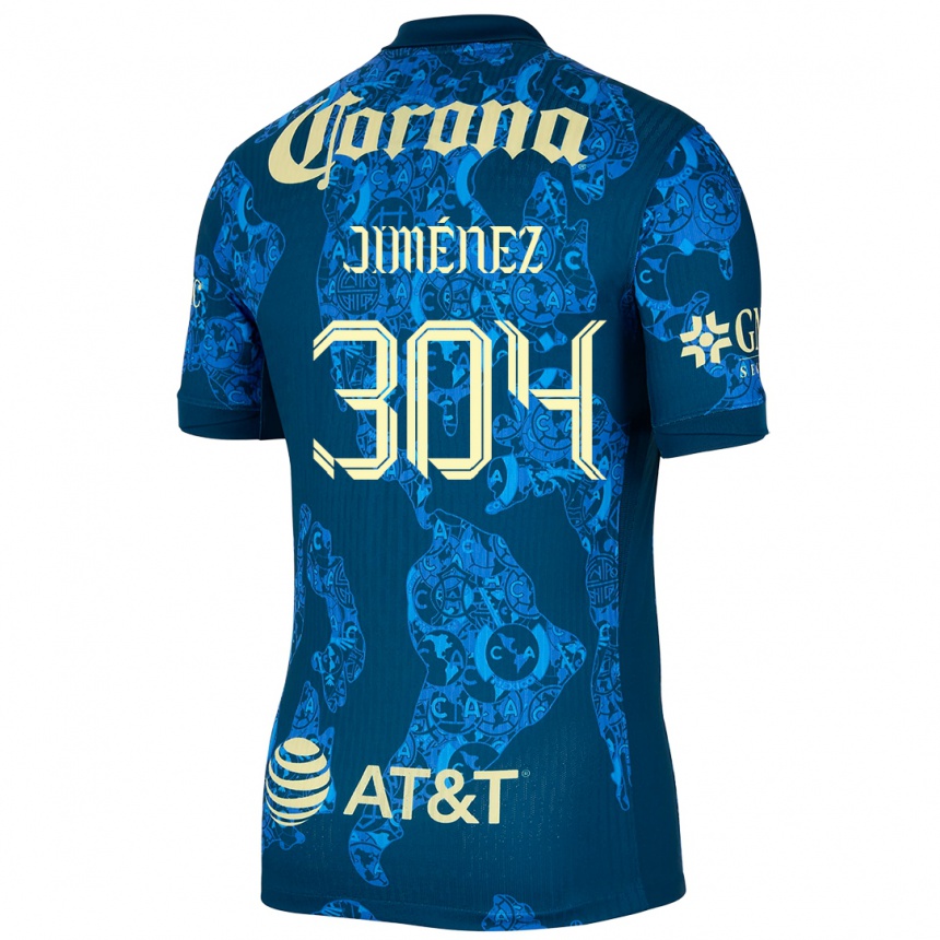 Men Football Derek Jiménez #304 Blue Yellow Away Jersey 2024/25 T-Shirt Uk