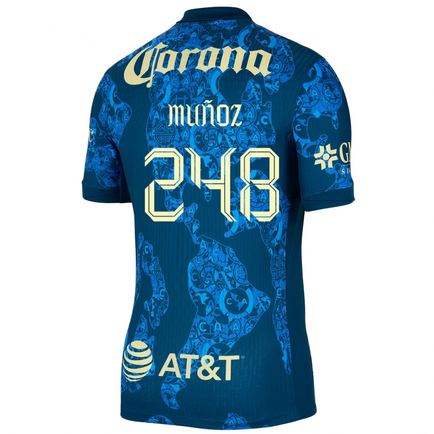 Men Football Diego Muñoz #248 Blue Yellow Away Jersey 2024/25 T-Shirt Uk