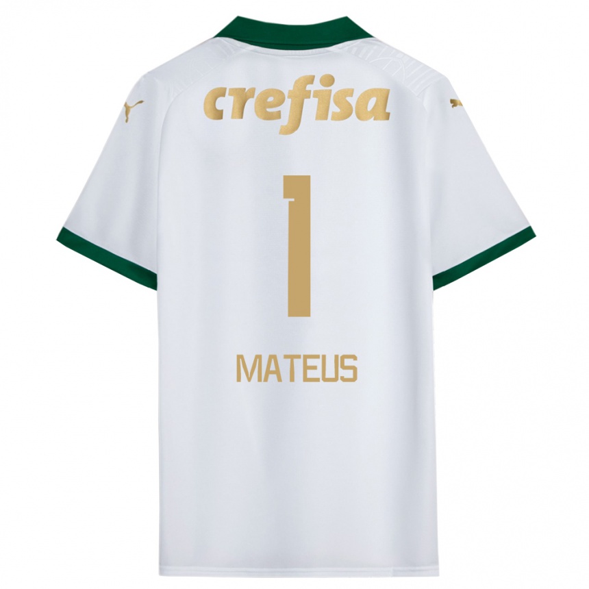 Men Football Mateus #1 White Green Away Jersey 2024/25 T-Shirt Uk