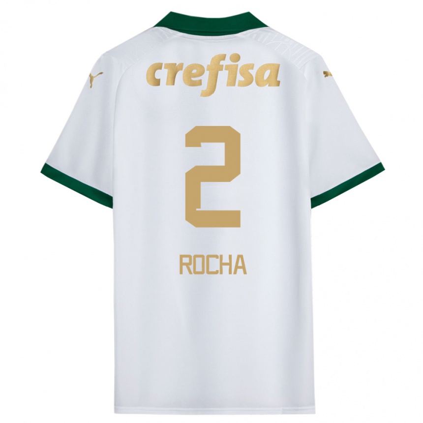 Men Football Marcos Rocha #2 White Green Away Jersey 2024/25 T-Shirt Uk