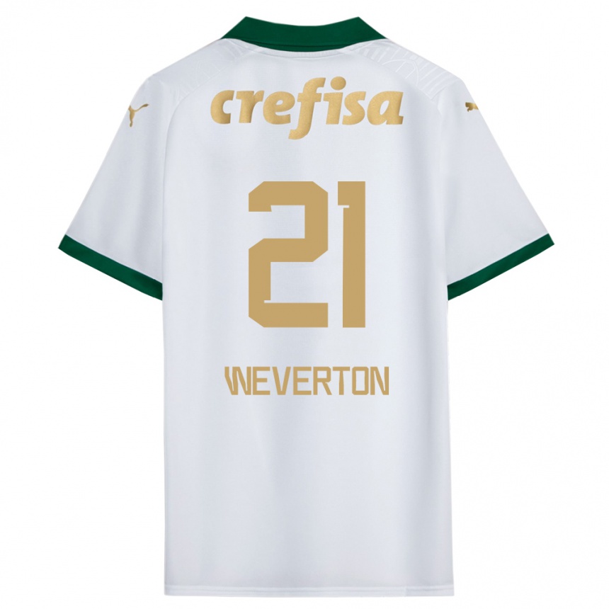 Men Football Weverton #21 White Green Away Jersey 2024/25 T-Shirt Uk