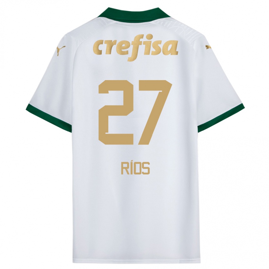 Men Football Richard Ríos #27 White Green Away Jersey 2024/25 T-Shirt Uk