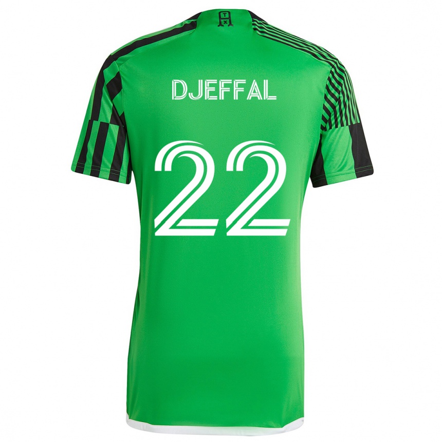 Women Football Sofiane Djeffal #22 Green Black Home Jersey 2024/25 T-Shirt Uk