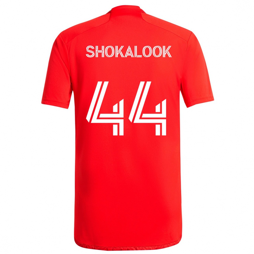 Women Football Jason Shokalook #44 Red White Home Jersey 2024/25 T-Shirt Uk