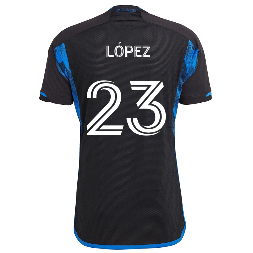 Women Football Hernán López #23 Blue Black Home Jersey 2024/25 T-Shirt Uk