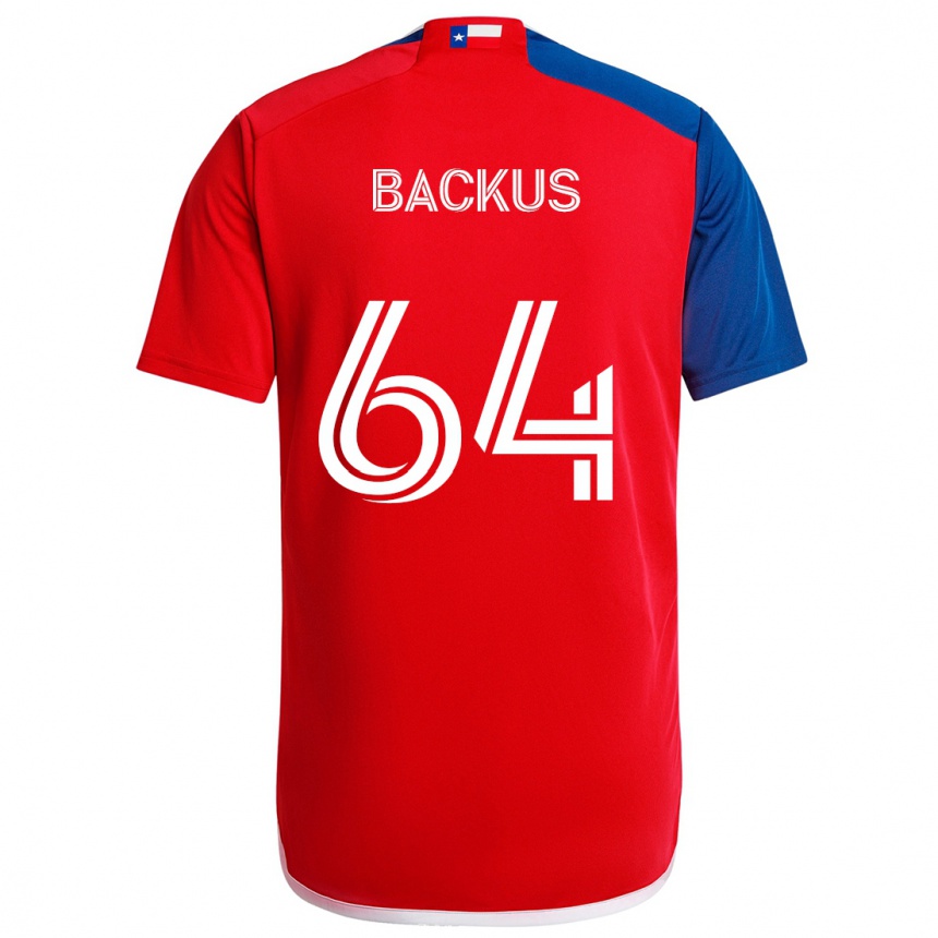 Women Football Braeden Backus #64 Blue Red Home Jersey 2024/25 T-Shirt Uk