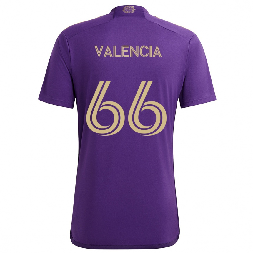 Women Football Yeiler Valencia #66 Purple Yellow Home Jersey 2024/25 T-Shirt Uk