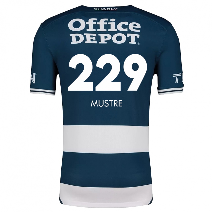 Women Football Eduardo Mustre #229 Blue White Home Jersey 2024/25 T-Shirt Uk