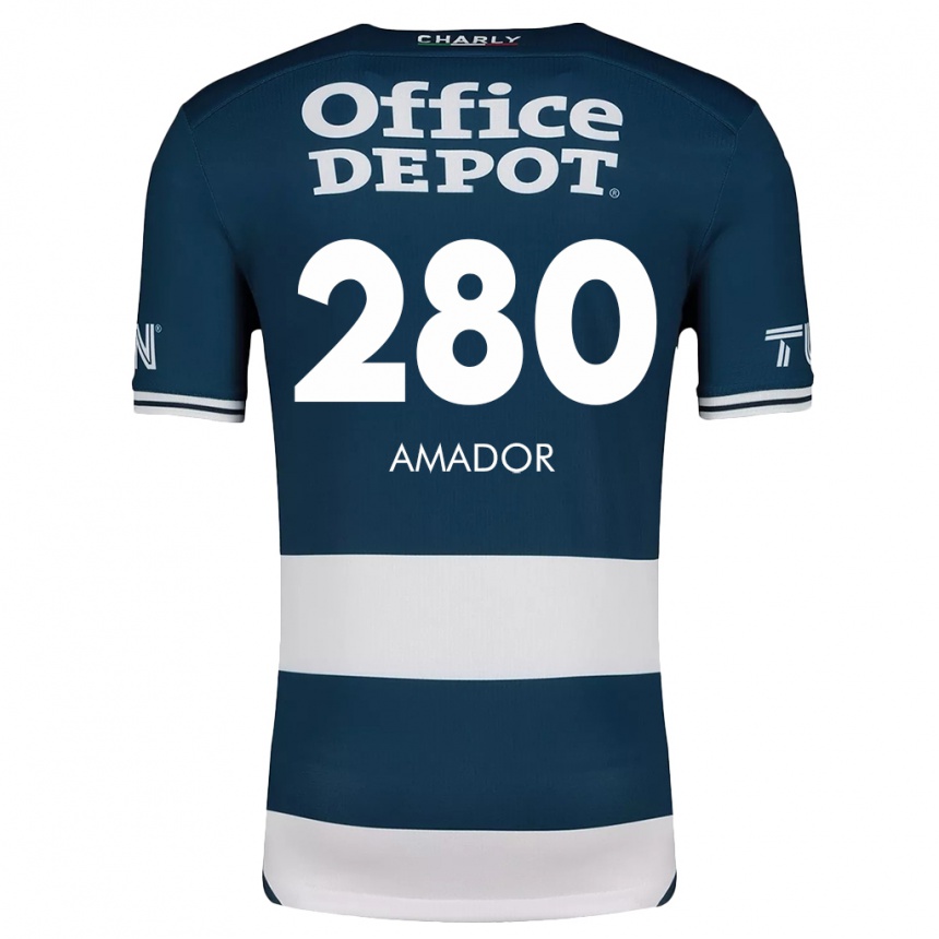 Women Football Santiago Amador #280 Blue White Home Jersey 2024/25 T-Shirt Uk