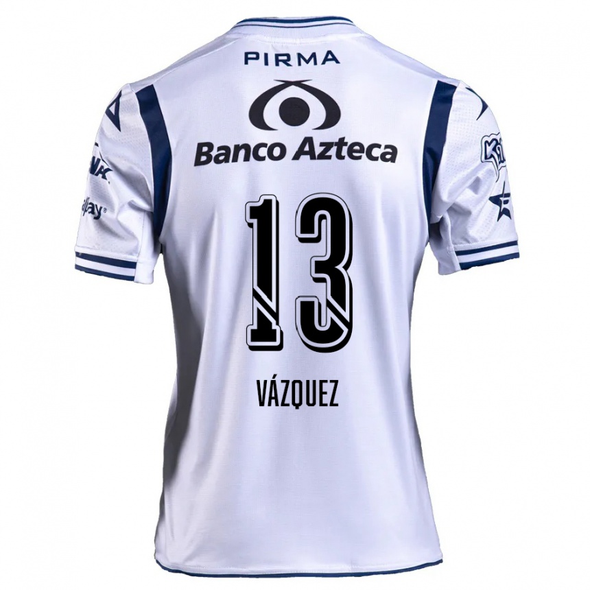 Women Football Ivo Vázquez #13 White Navy Blue Home Jersey 2024/25 T-Shirt Uk