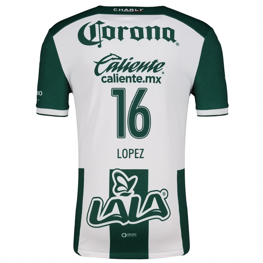 Women Football Aldo López #16 Green White Home Jersey 2024/25 T-Shirt Uk