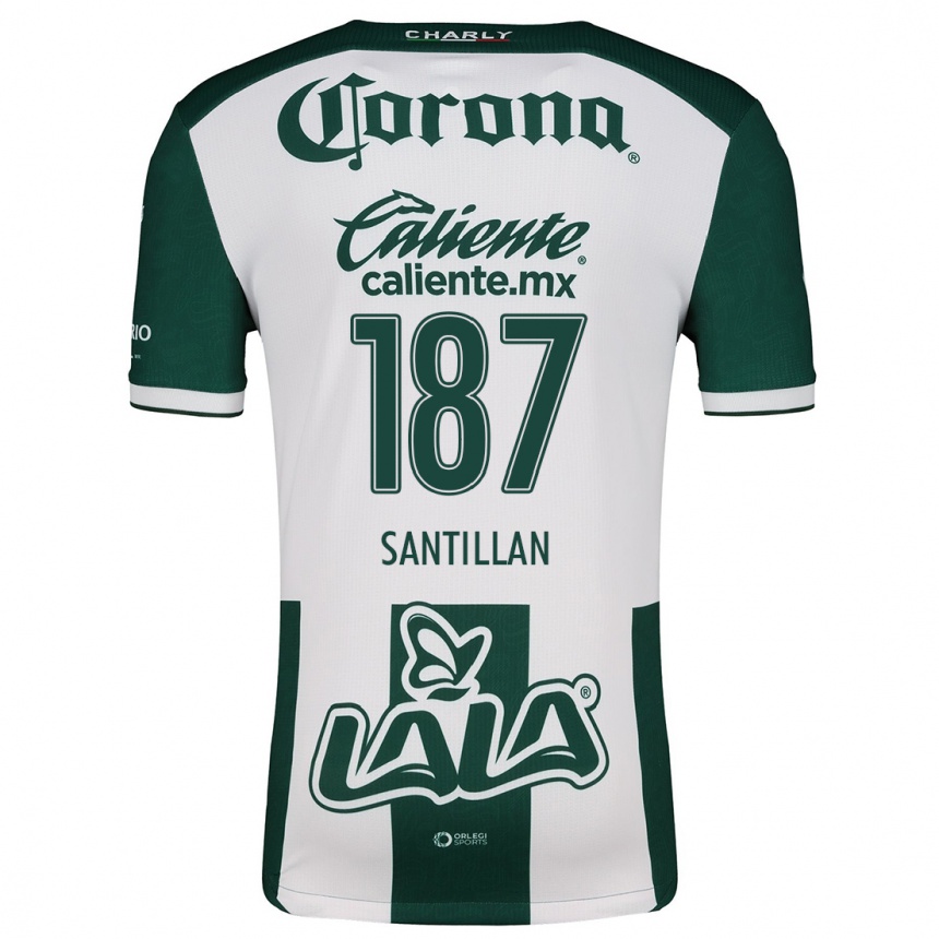 Women Football Emilio Santillán #187 Green White Home Jersey 2024/25 T-Shirt Uk