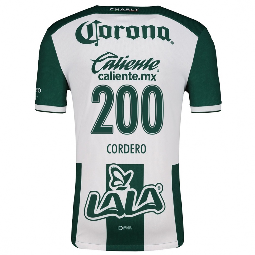 Women Football Mario Cordero #200 Green White Home Jersey 2024/25 T-Shirt Uk