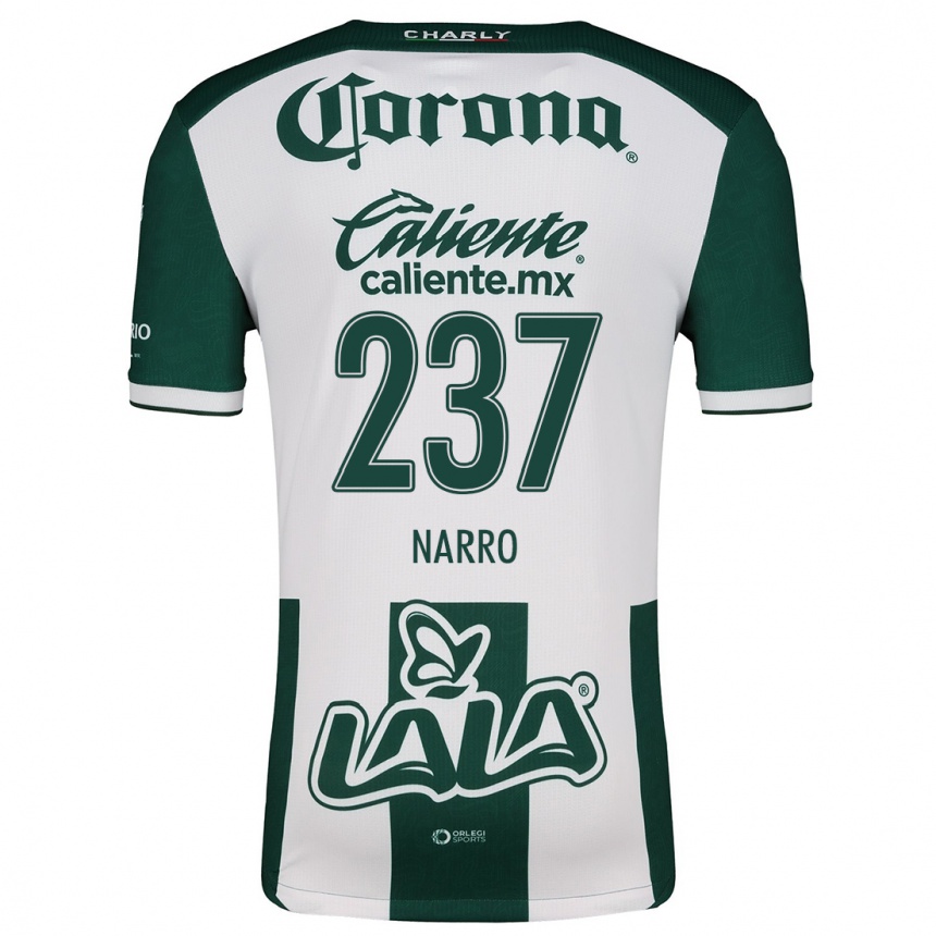 Women Football Ernesto Narro #237 Green White Home Jersey 2024/25 T-Shirt Uk