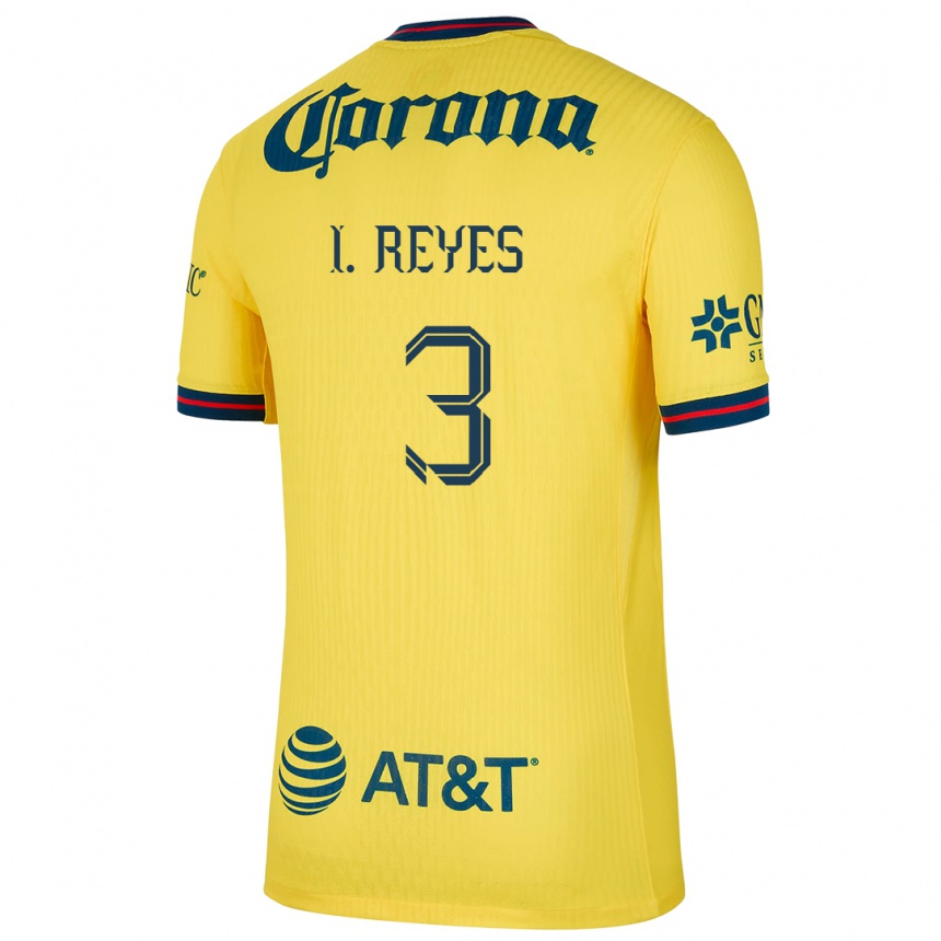 Women Football Israel Reyes #3 Yellow Blue Home Jersey 2024/25 T-Shirt Uk