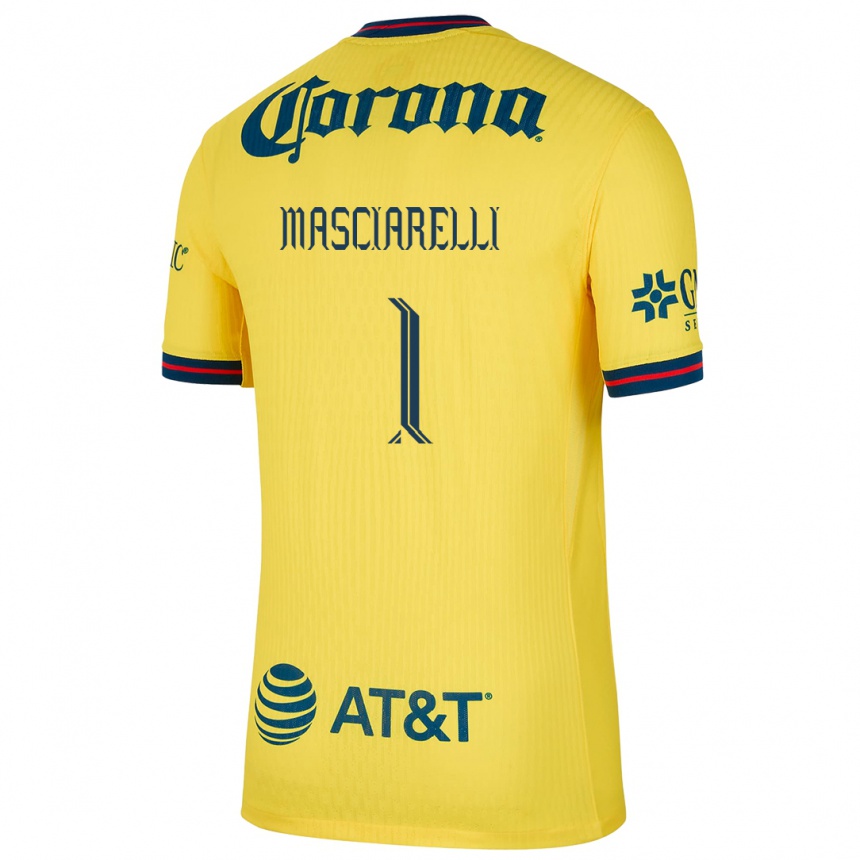 Women Football Renata Masciarelli #1 Yellow Blue Home Jersey 2024/25 T-Shirt Uk