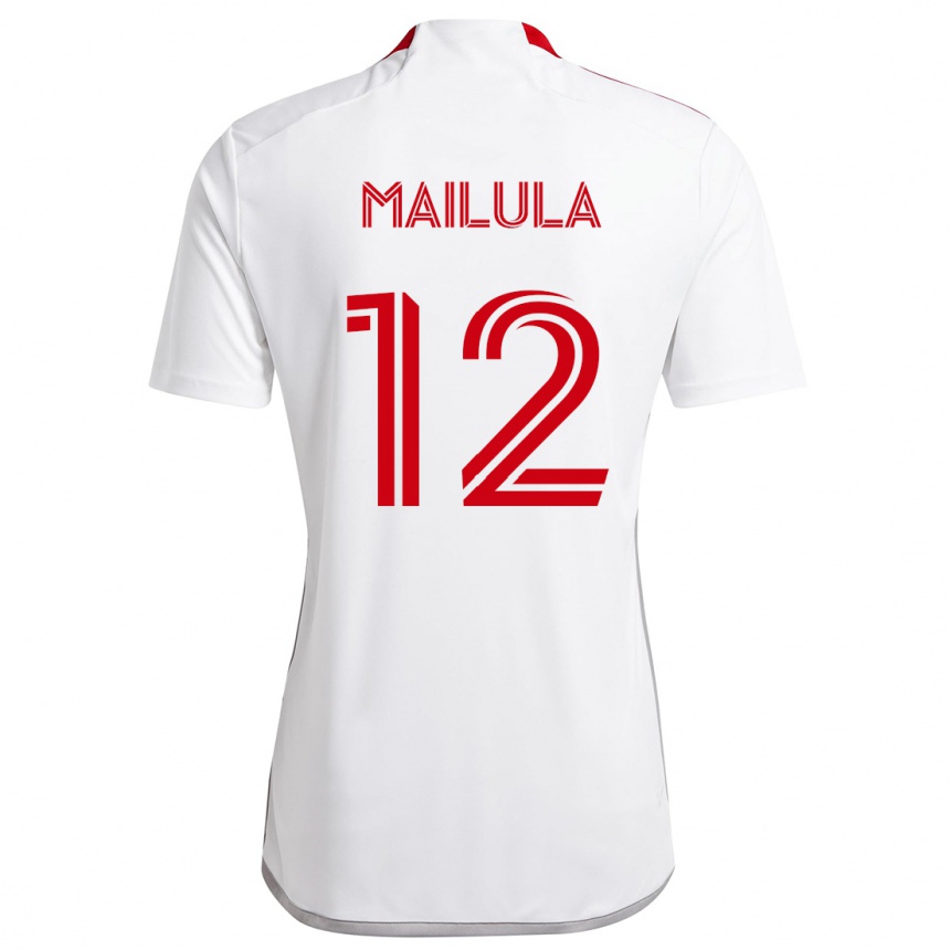 Women Football Cassius Mailula #12 White Red Away Jersey 2024/25 T-Shirt Uk