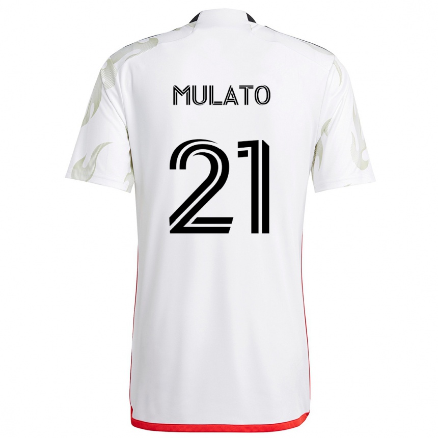 Women Football José Mulato #21 White Red Black Away Jersey 2024/25 T-Shirt Uk