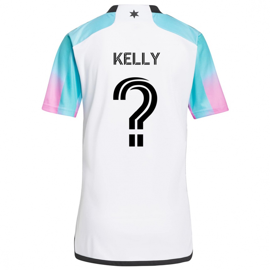 Women Football Oliver Kelly #0 White Blue Black Away Jersey 2024/25 T-Shirt Uk