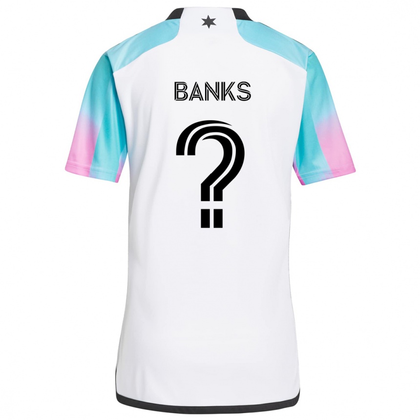 Women Football Julian Banks #0 White Blue Black Away Jersey 2024/25 T-Shirt Uk