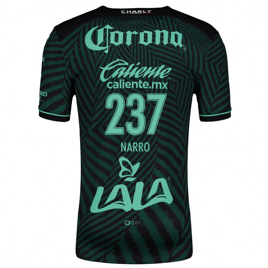 Women Football Ernesto Narro #237 Black Green Away Jersey 2024/25 T-Shirt Uk