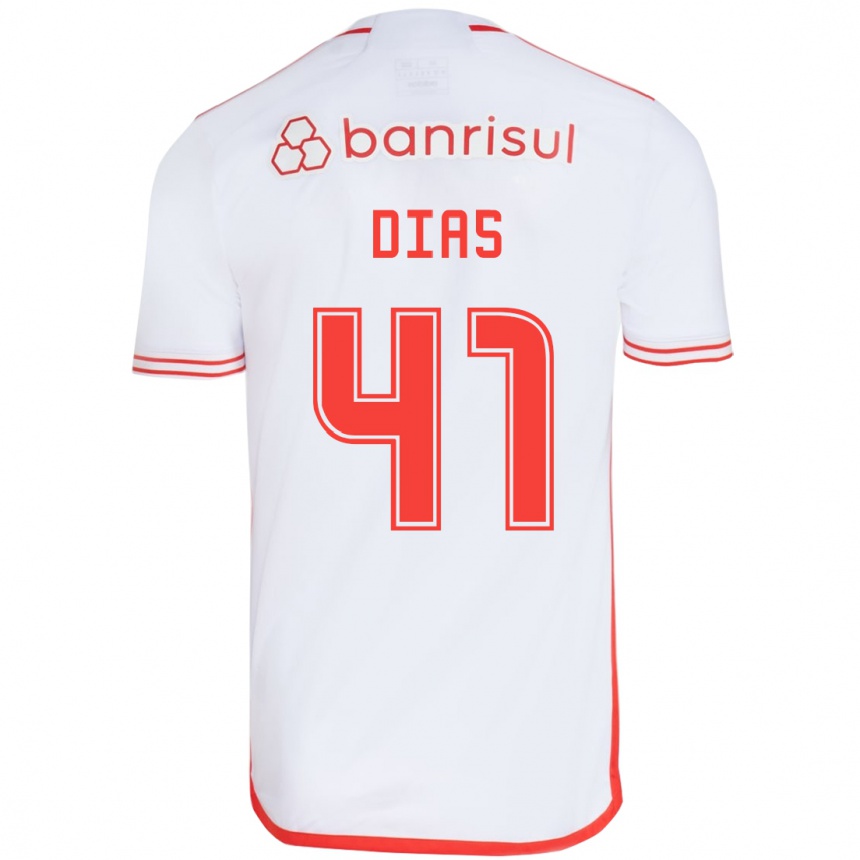 Women Football Matheus Dias #41 White Red Away Jersey 2024/25 T-Shirt Uk