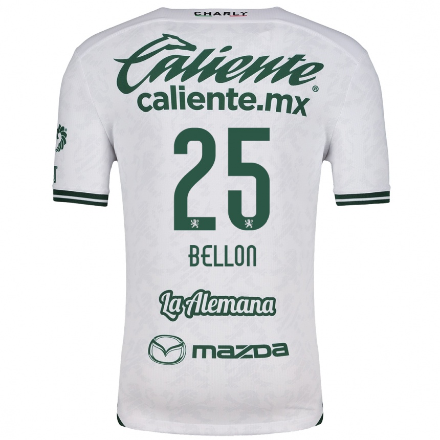 Women Football Paul Bellón #25 White Green Away Jersey 2024/25 T-Shirt Uk