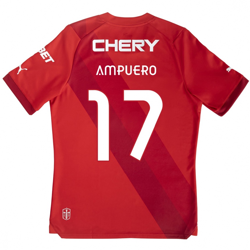 Women Football Branco Ampuero #17 Red White Away Jersey 2024/25 T-Shirt Uk