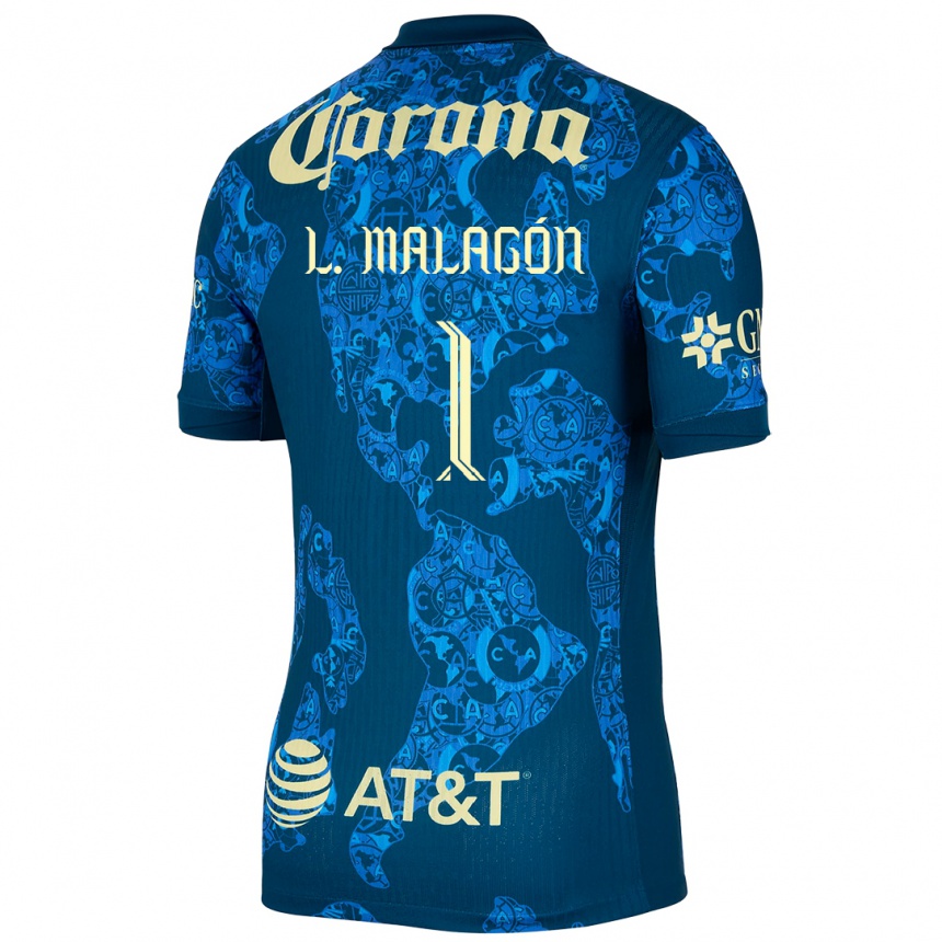 Women Football Luis Malagón #1 Blue Yellow Away Jersey 2024/25 T-Shirt Uk