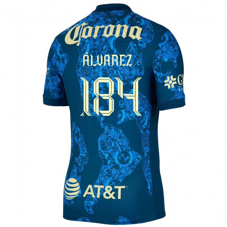 Women Football Antonio Álvarez #184 Blue Yellow Away Jersey 2024/25 T-Shirt Uk