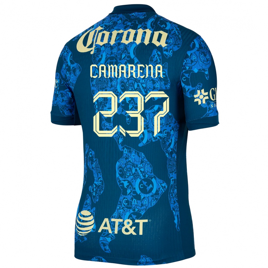 Women Football Santiago Camarena #237 Blue Yellow Away Jersey 2024/25 T-Shirt Uk