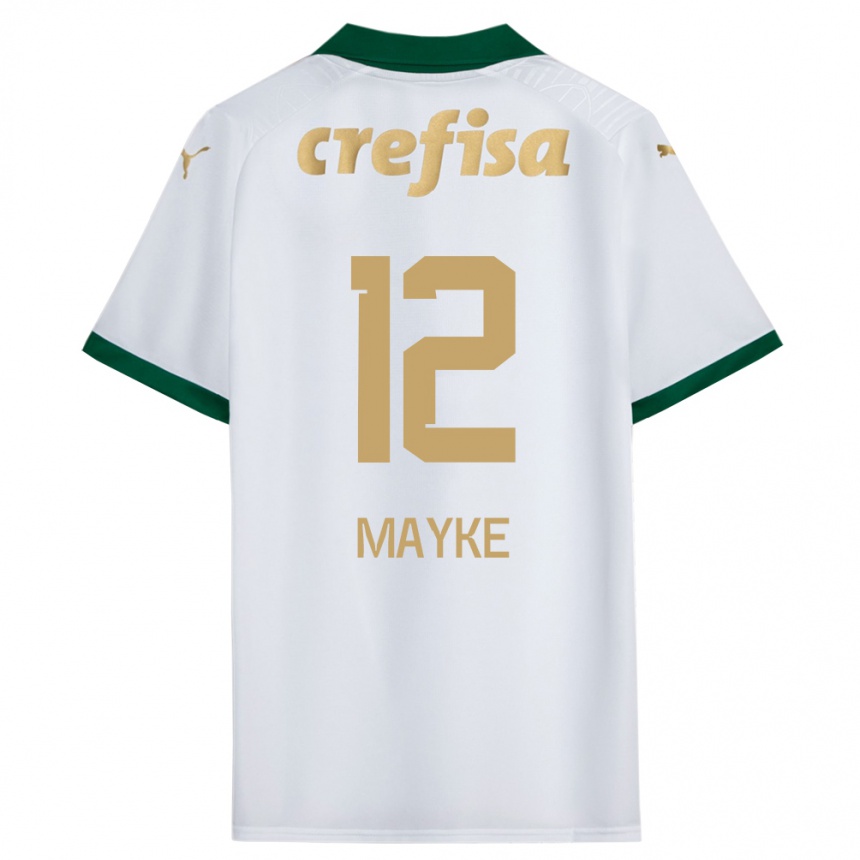 Women Football Mayke #12 White Green Away Jersey 2024/25 T-Shirt Uk