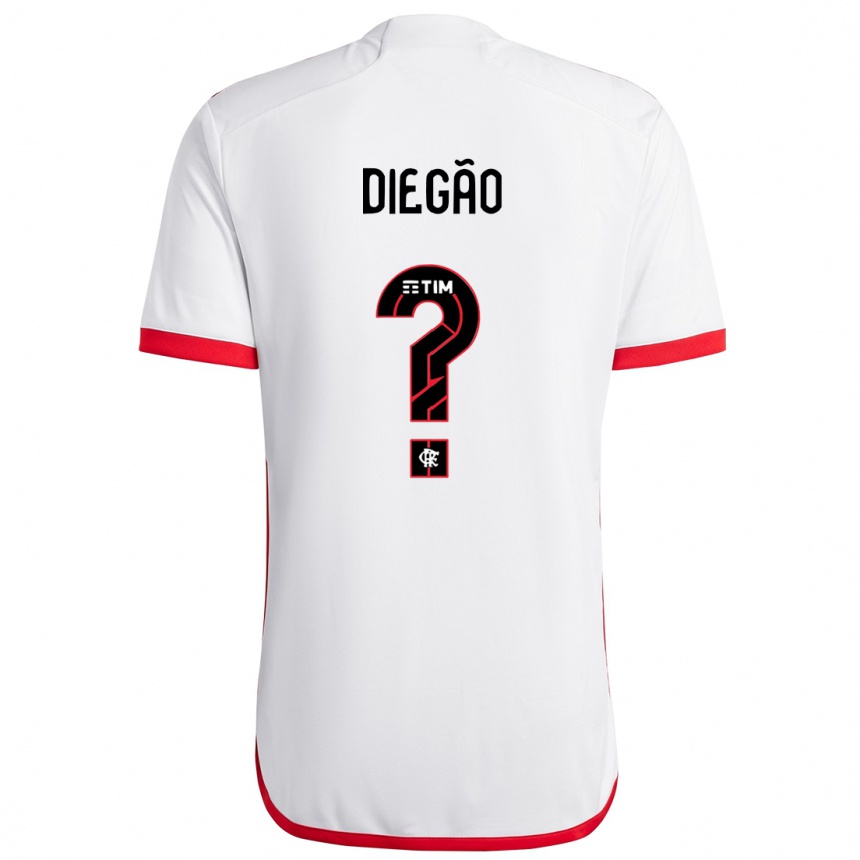 Women Football Diegão #0 White Red Away Jersey 2024/25 T-Shirt Uk