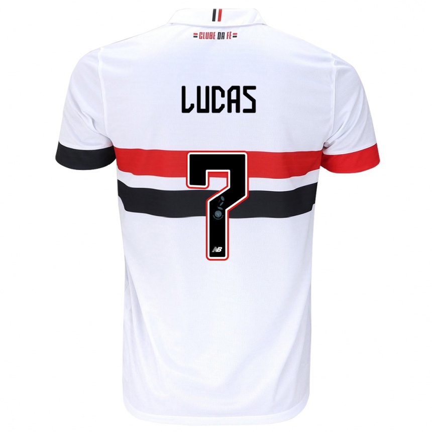 Kids Football Lucas Moura #7 White Red Black Home Jersey 2024/25 T-Shirt Uk