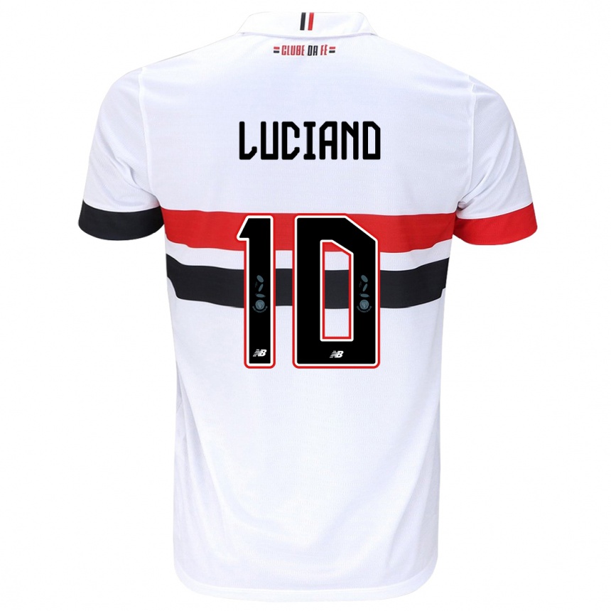 Kids Football Luciano #10 White Red Black Home Jersey 2024/25 T-Shirt Uk