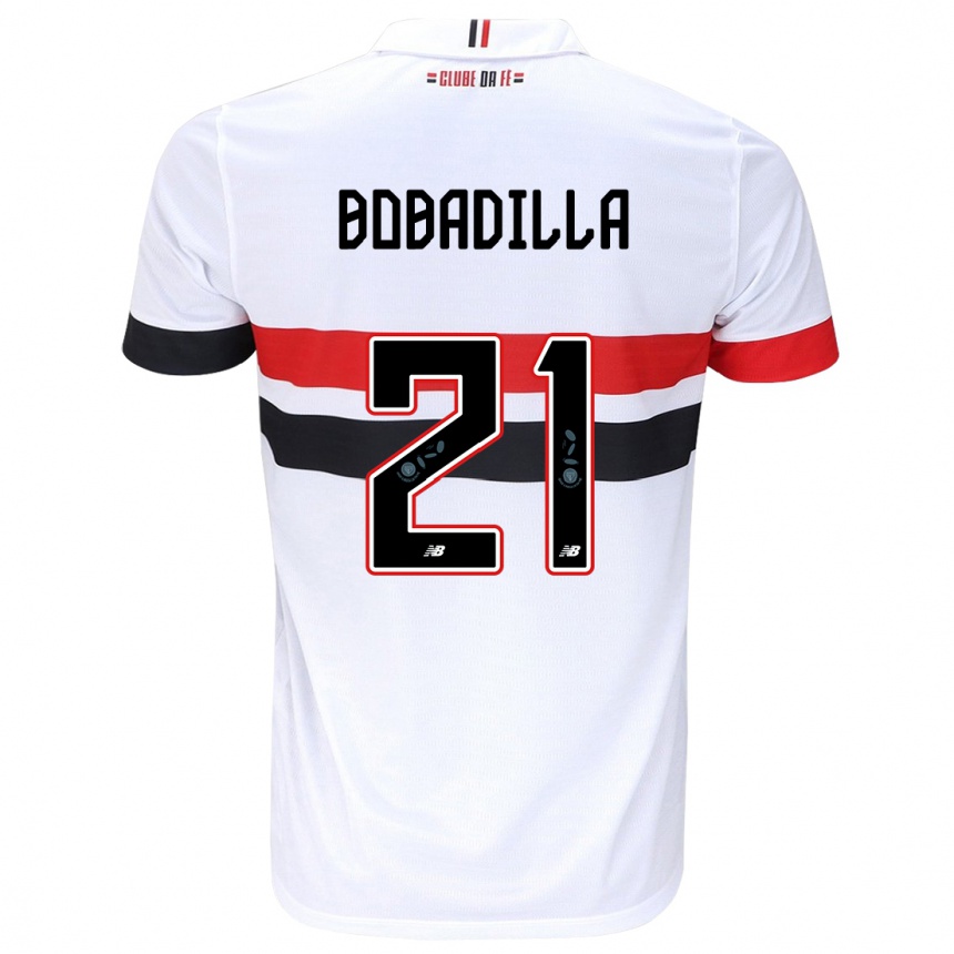 Kids Football Damián Bobadilla #21 White Red Black Home Jersey 2024/25 T-Shirt Uk