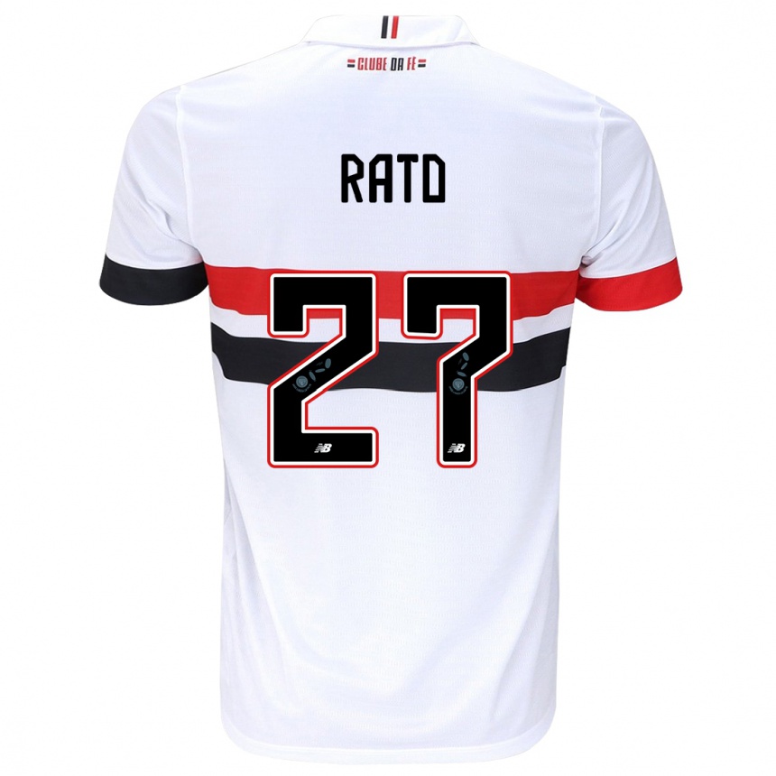 Kids Football Wellington Rato #27 White Red Black Home Jersey 2024/25 T-Shirt Uk