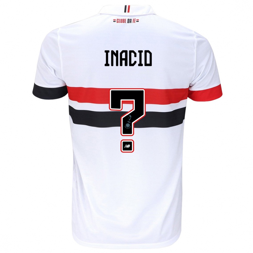 Kids Football Lucas Inácio #0 White Red Black Home Jersey 2024/25 T-Shirt Uk