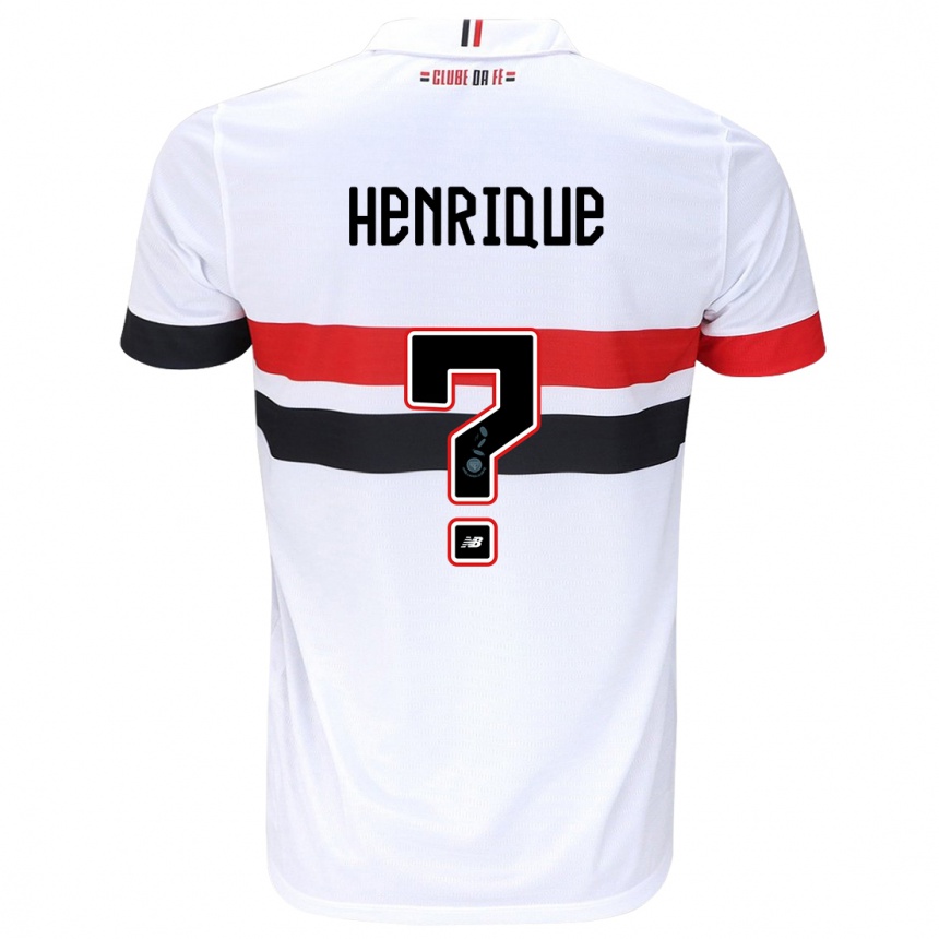 Kids Football Luiz Henrique #0 White Red Black Home Jersey 2024/25 T-Shirt Uk