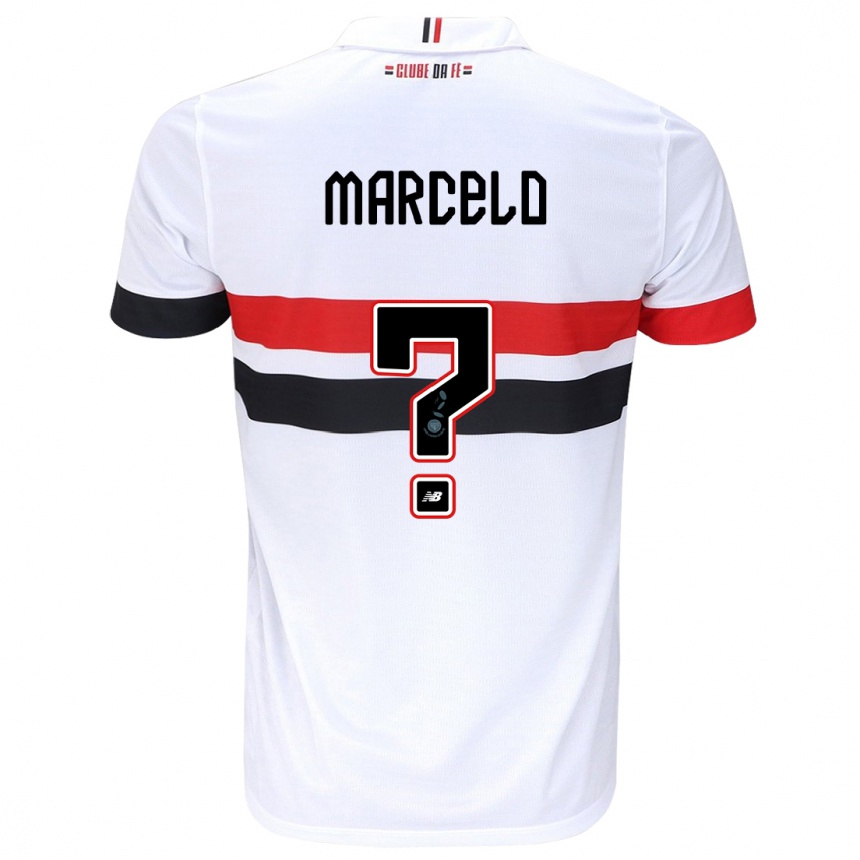 Kids Football Marcelo #0 White Red Black Home Jersey 2024/25 T-Shirt Uk