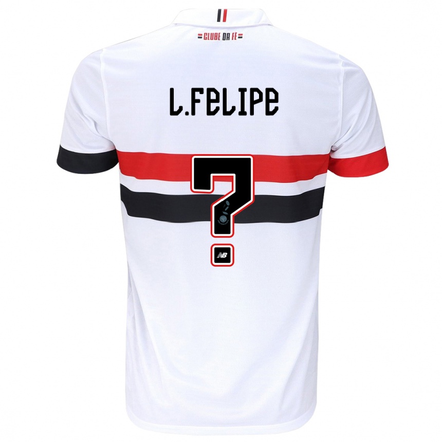 Kids Football Luis Felipe #0 White Red Black Home Jersey 2024/25 T-Shirt Uk